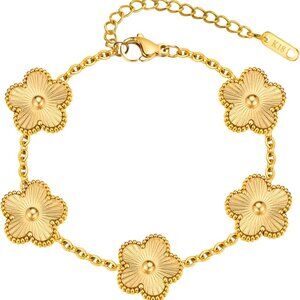 Hypoallergenic Gold Charm Bracelet Set - Perfect Gift for Women, Adjustable Size